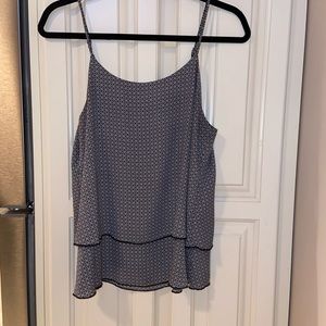 Black and White Patterned Tank Blouse